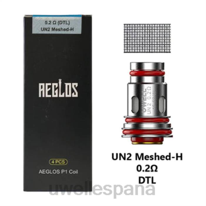 UWELL AEGLOS bobinas | paquete de 4 p1 un2 mallado-h 0.2ohm T60Z271 | UWELL ESPAÃ‘A