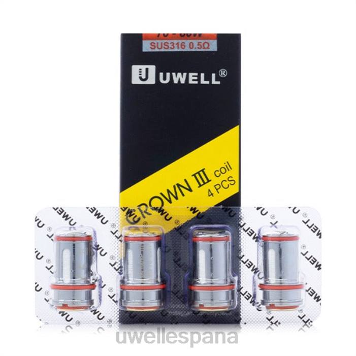 UWELL CROWN 3 bobinas (paquete de 4) 0,4 ohmios T60Z92 | UWELL MADRID