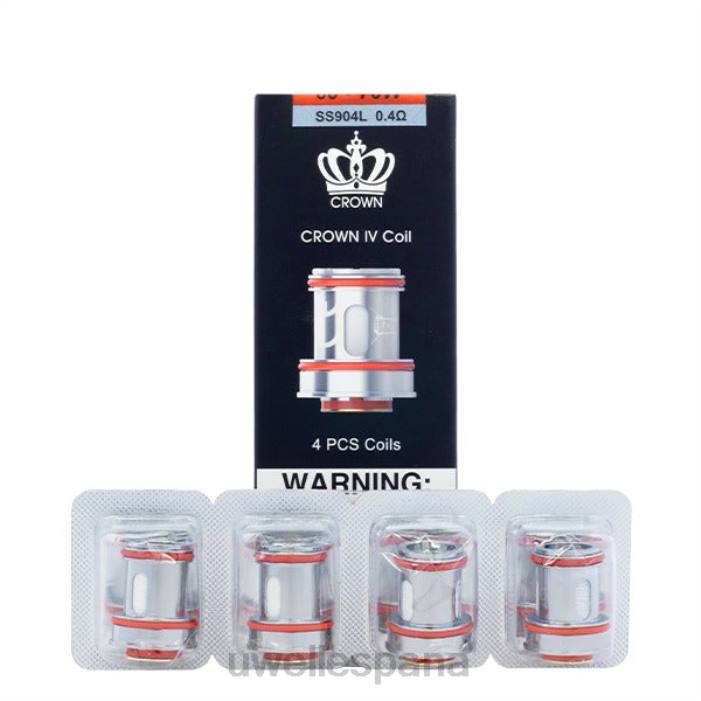 UWELL CROWN 4 bobinas de repuesto (paquete de 4) doble bobina 0.4ohm T60Z183 | UWELL SPAIN