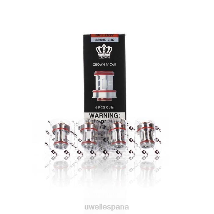 UWELL CROWN 4 bobinas de repuesto (paquete de 4) doble bobina 0.4ohm T60Z183 | UWELL SPAIN