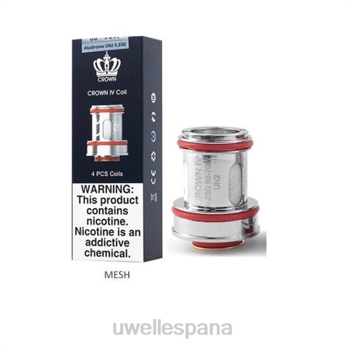 UWELL CROWN 4 bobinas de repuesto (paquete de 4) un2 doble malla 0.23ohm T60Z184 | UWELL BARCELONA