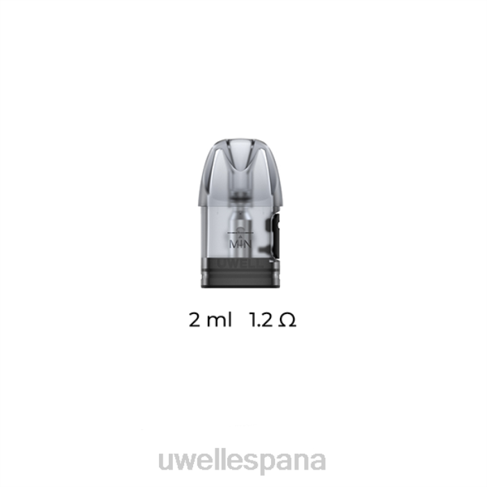 UWELL CALIBURN A2S cápsula de repuesto | (paquete de 4) 1,2 ohmios T60Z32 | UWELL MADRID