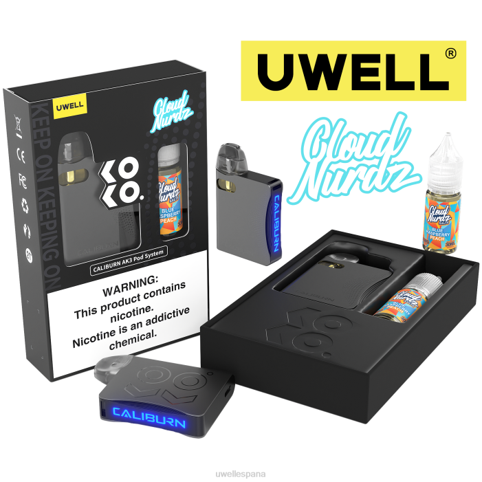 UWELL CALIBURN AK3 kit + vainas a3s 0.8ohm (x2) + daddy's vapor 10ml sales 50mg crl: gris/flv: azul melocotón frambuesa T60Z247 | UWELL PRECIO