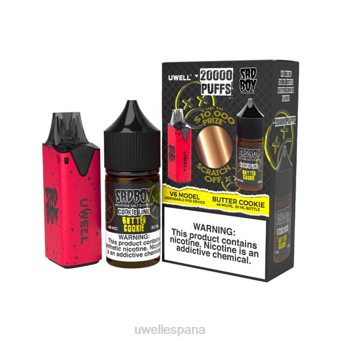UWELL V6 dispositivo desechable + jugo daddy\'s vapor 30ml - paquete de colaboración clr: cian/flv: menta fresca 50 mg T60Z210 | VAPORIZADOR UWELL
