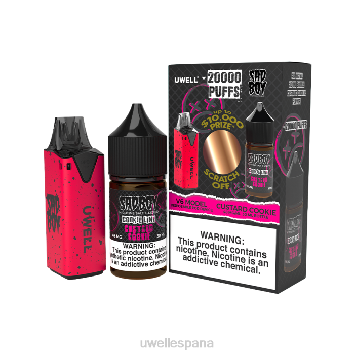 UWELL V6 dispositivo desechable + jugo daddy\'s vapor 30ml - paquete de colaboración clr: cian/flv: menta fresca 50 mg T60Z210 | VAPORIZADOR UWELL
