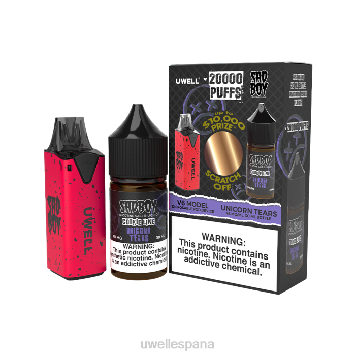UWELL V6 dispositivo desechable + jugo daddy\'s vapor 30ml - paquete de colaboración clr: cian/flv: menta fresca 50 mg T60Z210 | VAPORIZADOR UWELL