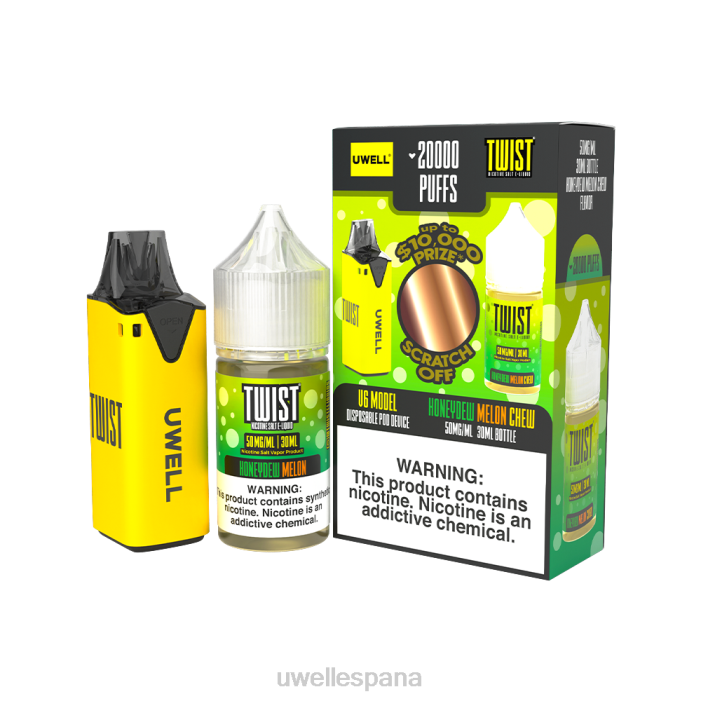 UWELL V6 dispositivo desechable + jugo daddy\'s vapor 30ml - paquete de colaboración clr: cian/flv: menta fresca 50 mg T60Z210 | VAPORIZADOR UWELL