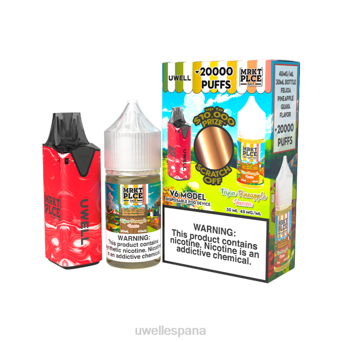 UWELL V6 dispositivo desechable + jugo daddy\'s vapor 30ml - paquete de colaboración clr: cian/flv: menta fresca 50 mg T60Z210 | VAPORIZADOR UWELL