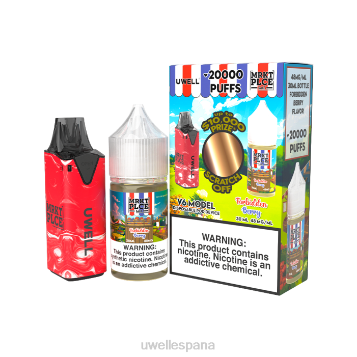 UWELL V6 dispositivo desechable + jugo daddy\'s vapor 30ml - paquete de colaboración clr: cian/flv: menta fresca 50 mg T60Z210 | VAPORIZADOR UWELL
