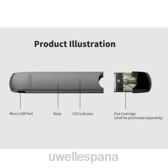 UWELL YEARN dispositivo pod (pods no incluidos) gris T60Z256 | UWELL VAPE DISPOSABLE